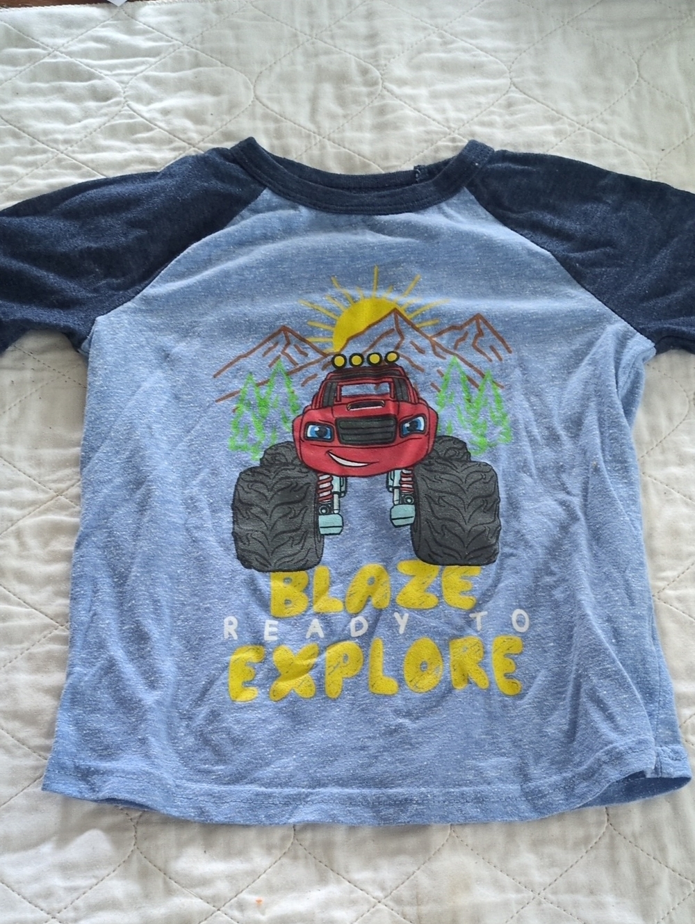 jumping beans Blue & Navy 'Blaze Ready to Explore' Monster Truck Tee